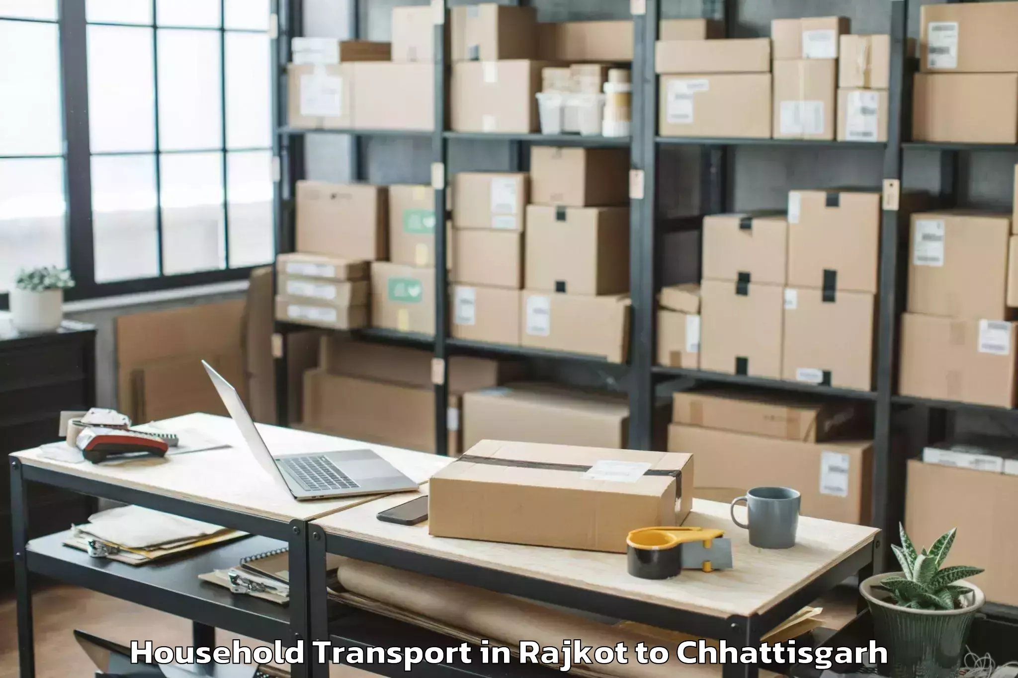 Book Rajkot to Ramanujganj Household Transport Online